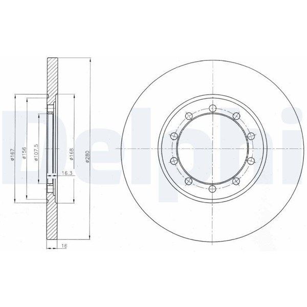 Bromsskiva Solid Delphi BG4075 DELPHI