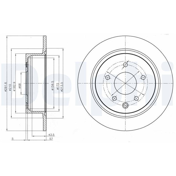 Bromsskiva Solid, Bakaxel Delphi BG4108 DELPHI Bromsskiva Solid, Bakaxel Delphi BG4108 DELPHI