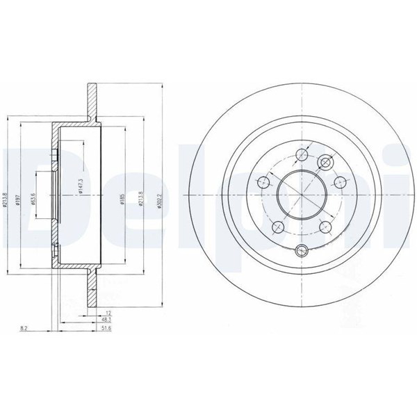 Bromsskiva Solid, Bakaxel Delphi BG4124 DELPHI Bromsskiva Solid, Bakaxel Delphi BG4124 DELPHI