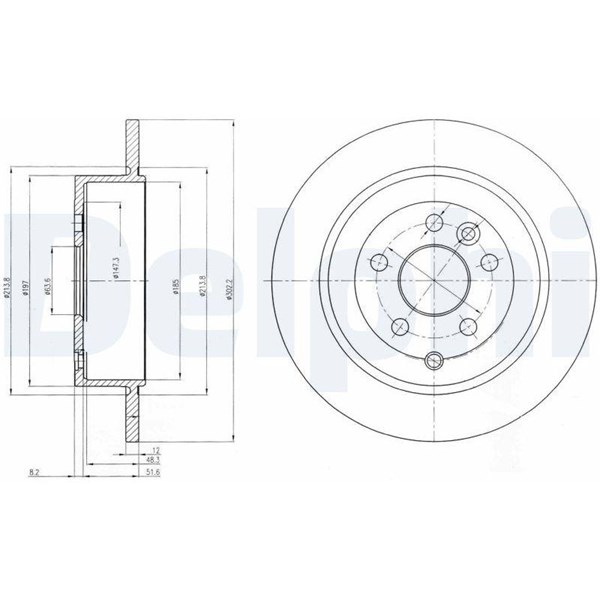 Bromsskiva Solid, Bakaxel Delphi BG4124C DELPHI Bromsskiva Solid, Bakaxel Delphi BG4124C DELPHI