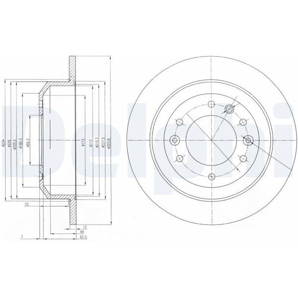 Bromsskiva Solid, Bakaxel Delphi BG4138 DELPHI Bromsskiva Solid, Bakaxel Delphi BG4138 DELPHI