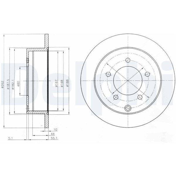 Bromsskiva Solid, Bakaxel Delphi BG4198 DELPHI