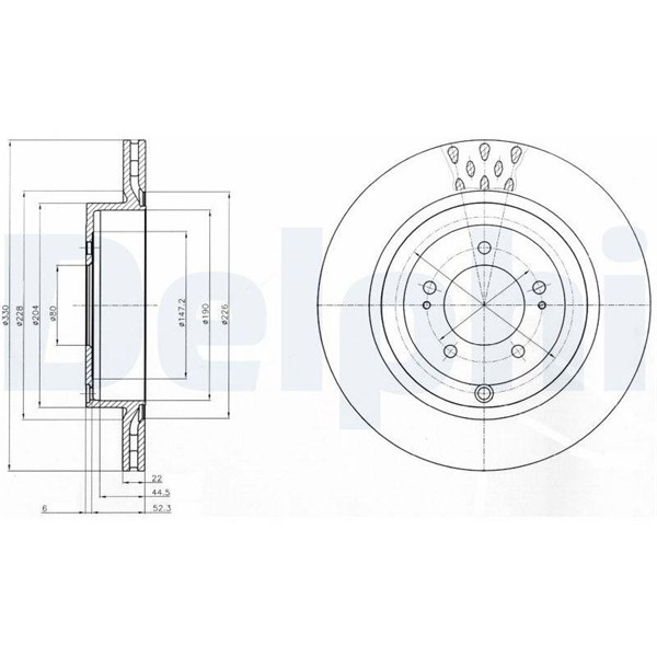 Bromsskiva Ventilerad, Bakaxel Delphi BG4204C DELPHI