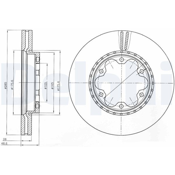 Bromsskiva Ventilerad, Framaxel Delphi BG4210 DELPHI