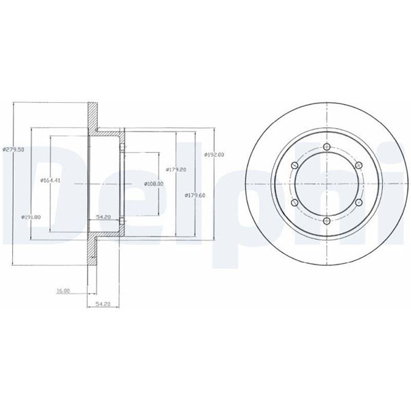 Bromsskiva Solid, Bakaxel Delphi BG4218 DELPHI Bromsskiva Solid, Bakaxel Delphi BG4218 DELPHI
