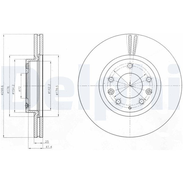 Bromsskiva Ventilerad, Framaxel Delphi BG4255 DELPHI Bromsskiva Ventilerad, Framaxel Delphi BG4255 DELPHI