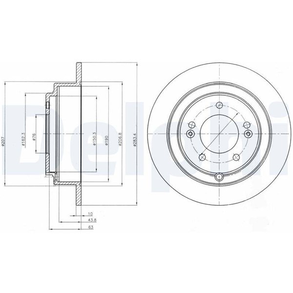 Bromsskiva Solid, Bakaxel Delphi BG4262 DELPHI Bromsskiva Solid, Bakaxel Delphi BG4262 DELPHI