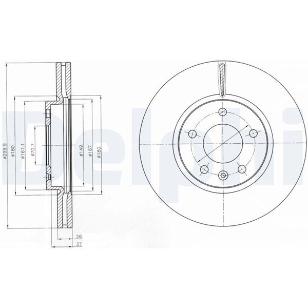 Bromsskiva Ventilerad Delphi BG4278 DELPHI Bromsskiva Ventilerad Delphi BG4278 DELPHI