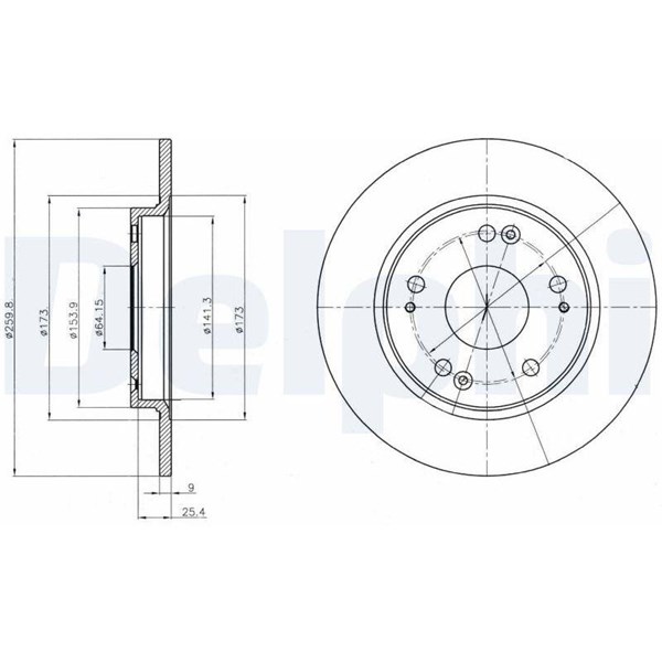 Bromsskiva Solid Delphi BG4280 DELPHI