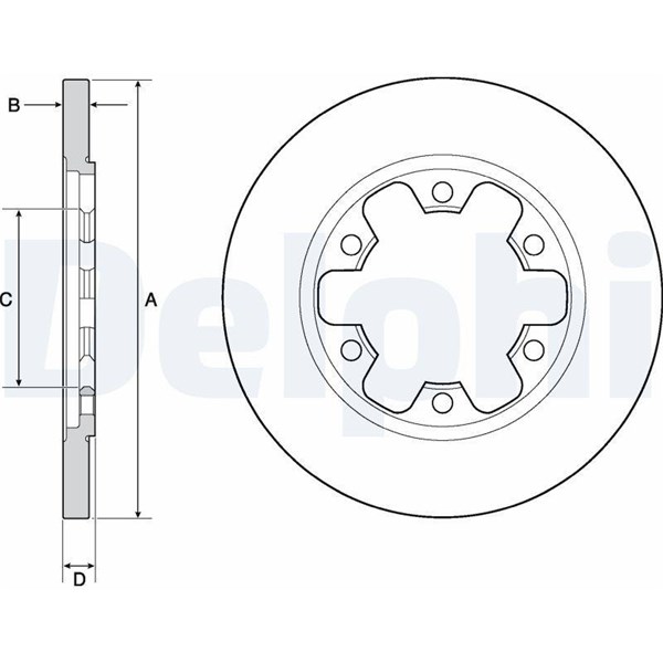 Bromsskiva Solid, Bakaxel Delphi BG4680C DELPHI