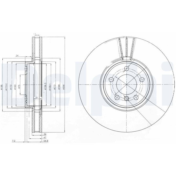 Bromsskiva Ventilerad, Framaxel Delphi BG9004 DELPHI Bromsskiva Ventilerad, Framaxel Delphi BG9004 DELPHI