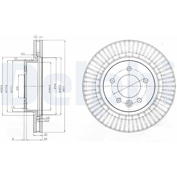 Bromsskiva Ventilerad, Framaxel Delphi BG9006 DELPHI Bromsskiva Ventilerad, Framaxel Delphi BG9006 DELPHI