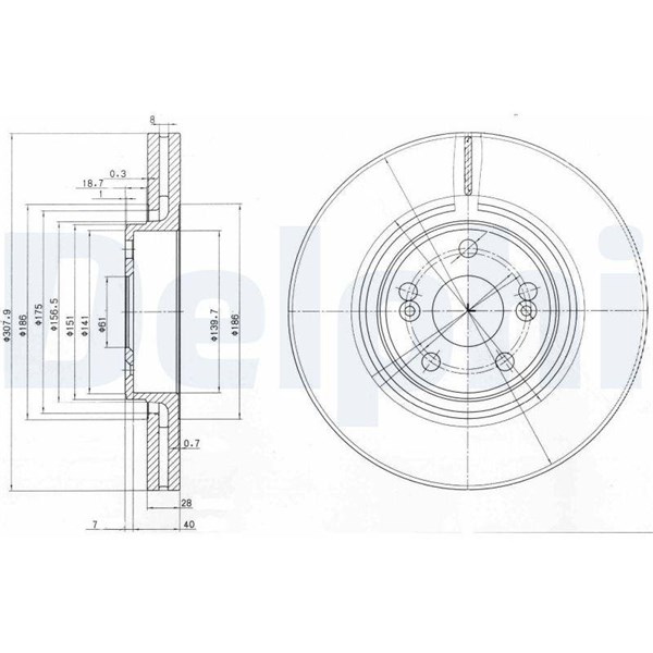 Bromsskiva Ventilerad, Framaxel Delphi BG9016 DELPHI Bromsskiva Ventilerad, Framaxel Delphi BG9016 DELPHI