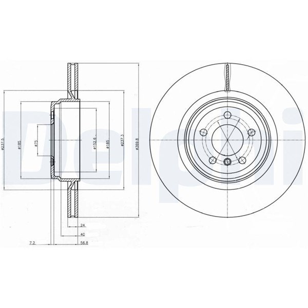 Bromsskiva Ventilerad, Bakaxel Delphi BG9078C DELPHI Bromsskiva Ventilerad, Bakaxel Delphi BG9078C DELPHI