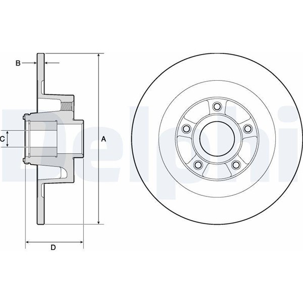 Bromsskiva Solid Delphi BG9135RS DELPHI