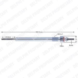 Glödstift 12V Delphi HDS420 DELPHI