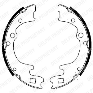 Bromsbackar, sats, Bakaxel Delphi LS1477 DELPHI Bromsbackar, sats, Bakaxel Delphi LS1477 DELPHI