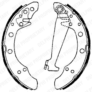 Bromsbackar, sats, parkeringsbroms, Bakaxel Delphi LS1625 DELPHI