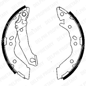 Bromsbackar, sats, Bakaxel Delphi LS1836 DELPHI