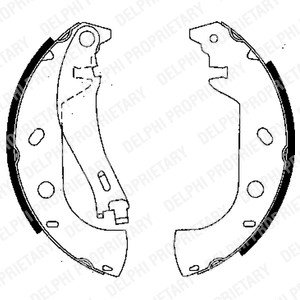 Bromsbackar, sats, Bakaxel Delphi LS1847 DELPHI