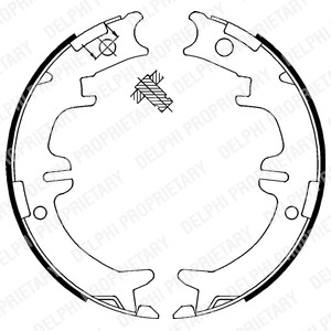 Bromsbackar, sats, parkeringsbroms, Bakaxel Delphi LS1892 DELPHI