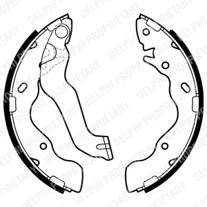 Bromsbackar, sats, parkeringsbroms, Bakaxel Delphi LS1953 DELPHI