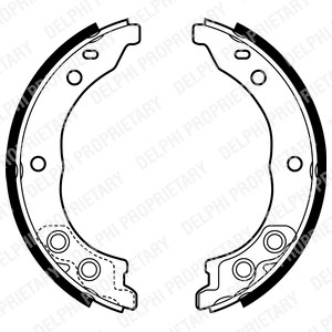 Bromsbackar, sats, parkeringsbroms, Bakaxel Delphi LS1962 DELPHI