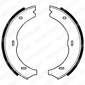 Bromsbackar, sats, parkeringsbroms, Bakaxel Delphi LS1967 DELPHI