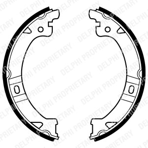 Bromsbackar, sats, parkeringsbroms, Bakaxel Delphi LS1977 DELPHI