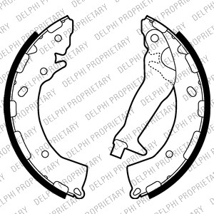 Bromsbackar, sats, parkeringsbroms, Bakaxel Delphi LS2010 DELPHI