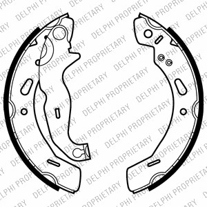 Bromsbackar, sats, Bakaxel Delphi LS2016 DELPHI Bromsbackar, sats, Bakaxel Delphi LS2016 DELPHI