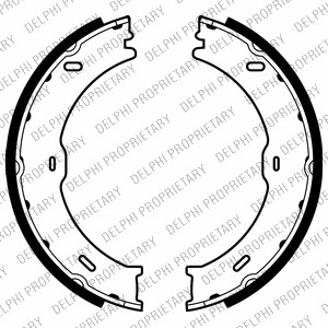 Bromsbackar, sats, parkeringsbroms Solid, Bakaxel Delphi LS2018 DELPHI