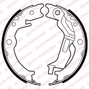Bromsbackar, sats, parkeringsbroms, Bakaxel Delphi LS2025 DELPHI