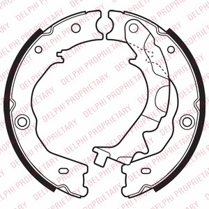 Bromsbackar, sats, parkeringsbroms, Bakaxel Delphi LS2031 DELPHI