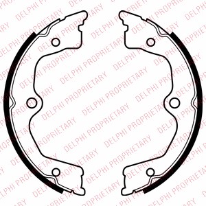 Bromsbackar, sats, parkeringsbroms, Bakaxel Delphi LS2033 DELPHI
