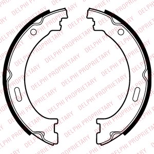 Bromsbackar, sats, parkeringsbroms, Bakaxel Delphi LS2041 DELPHI
