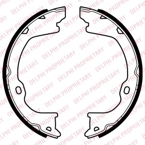 Bromsbackar, sats, parkeringsbroms, Bakaxel Delphi LS2055 DELPHI