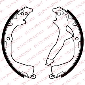 Bromsbackar, sats, parkeringsbroms, Bakaxel Delphi LS2056 DELPHI
