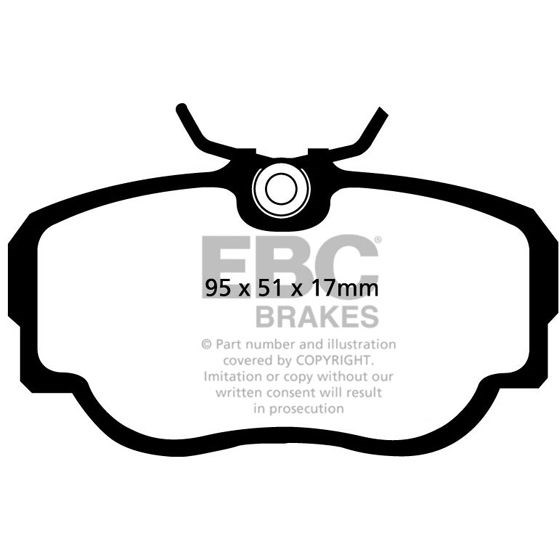 Bromsbeläggsats GREENSTUFF, Framaxel EBC BRAKES EBC Brakes