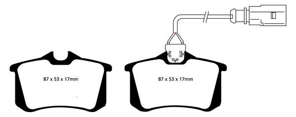 Bromsbeläggsats REDSTUFF, Bakaxel Ebc brakes Redstuff DP31522C EBC Brakes