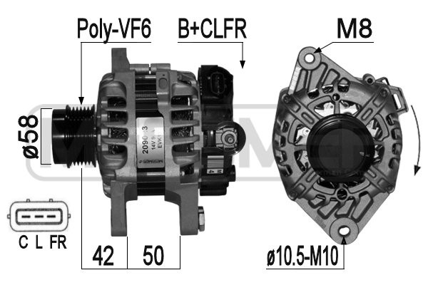 Generator 14V 90A