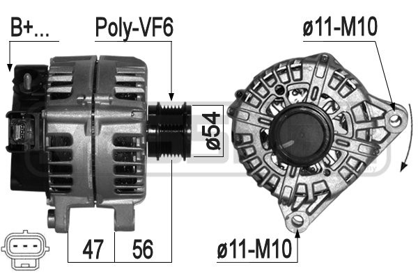 Generator 14V 225A