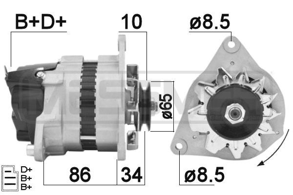 Generator 12V 34A