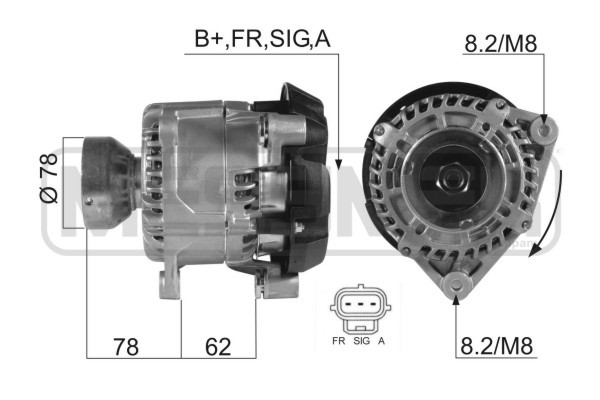 Generator 14V 124A