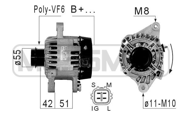 Generator 14V 90A