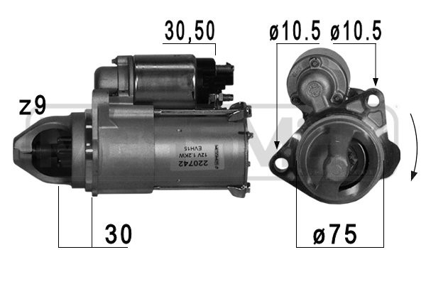 Startmotor 12V