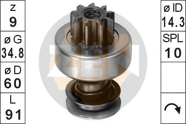 Frihjulsväxel, startmotor