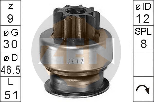 Frihjulsväxel, startmotor