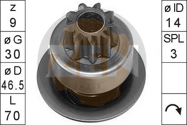 Frihjulsväxel, startmotor Frihjulsväxel, startmotor