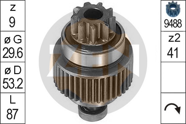 Frihjulsväxel, startmotor Frihjulsväxel, startmotor